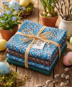 SPAR-SET "OSTERN Weidenkätzchen" 4 FQ Stoffpaket Nr. 220124