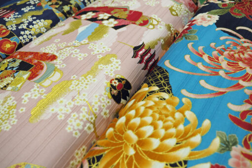 SATIN JAPAN STOFF Geisha "Shikisai Monyou"  Nr. 231048 – Bild 5