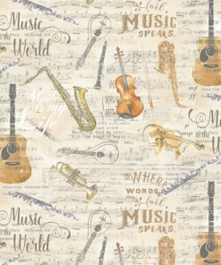 MUSIKINSTRUMENTE "Sonata"  Patchworkstoff Nr. 240517