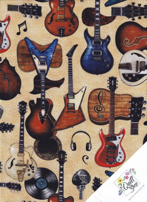 E-GITARREN  "Rockn Roll Fantasy"  Patchworkstoff Nr. 250306