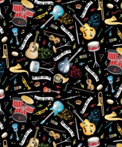 MUSIKINSTRUMENTE  "Making Music"  Patchworkstoff Nr. 250312