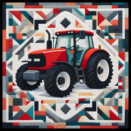 STOFFPANEL "Roter Trecker" DREAMCATCHER" Nr. 250604