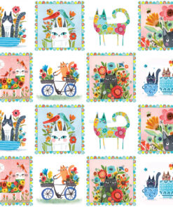 KATZEN-PANEL "Garden Cats" Patchworkstoff  Nr. 241106