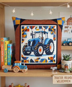 TRECKERKISSEN "Blauer Traktor", DIY Nähset, Stoffpaket Nr. 260726