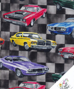 AMERIKANISCHE OLDTIMER und SPORTWAGEN "Road Runners" Stoff  Nr. 260330 – Bild 3