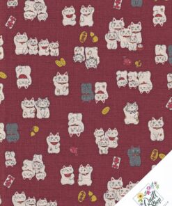 JAPAN WINKEKATZEN, Maneki-neko, Glückskatze Stoff Nr. 260801